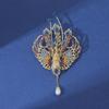 Luxury Enamel Phoenix Brooch with Birds and Pearl Tassel - High-End Suit Accessory for Women