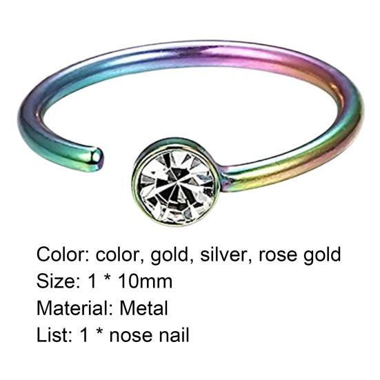 Кольцо в носу, стильное, приятное для кожи, разноцветное, не пирсинговое, обруч для носа