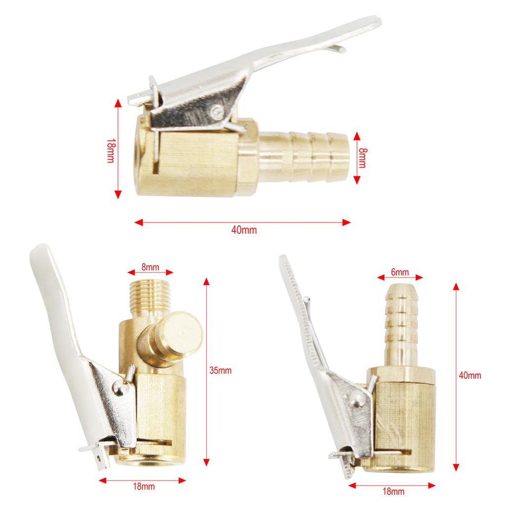 Надувной насос для автомобильных шин, воздушный патрон, насос для накачивания, клапанный соединитель, зажимной адаптер, автомобильный латунный портативный 8-миллиметровый клапан для шин и колес