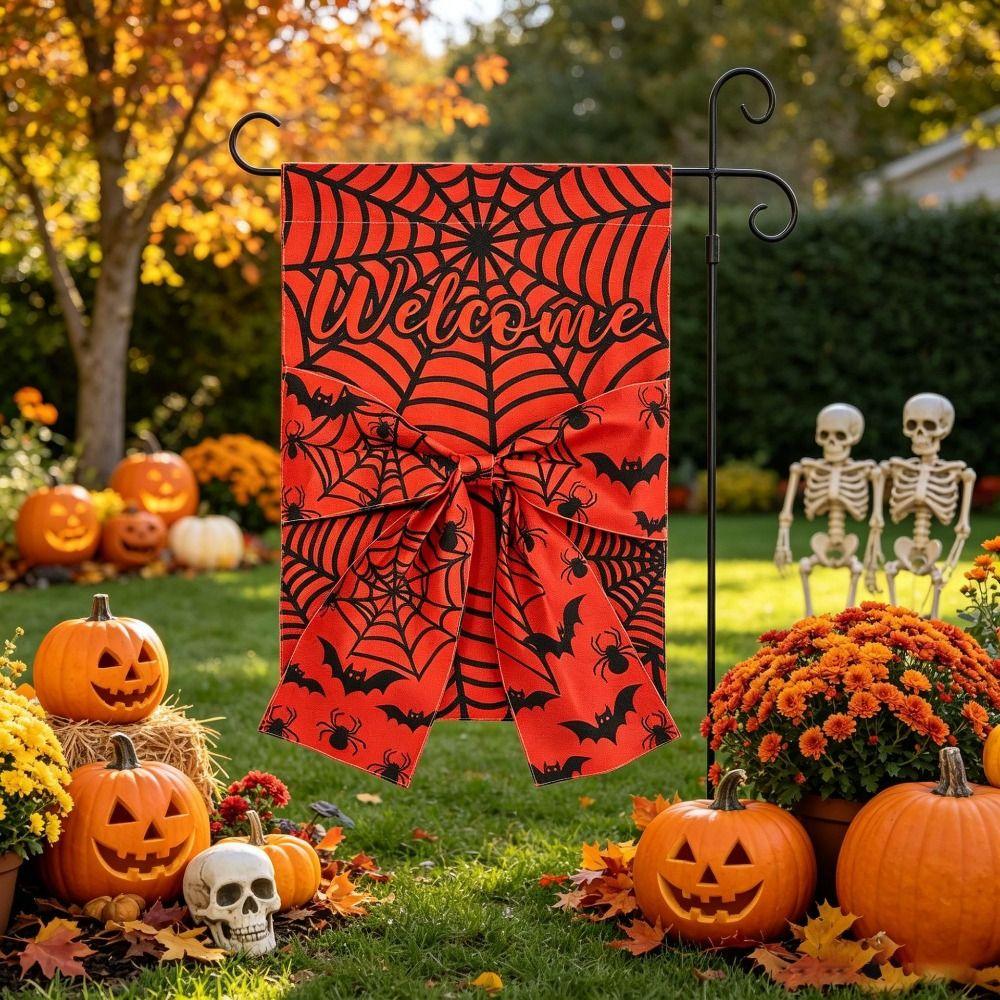 Washable Halloween Decoration Cloth Fall Garden Flag Multiple Styles Sign Outdoor Decoration  Deck