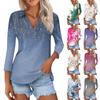 Женская летняя модная повседневная рубашка с v-образным вырезом и рукавами три четверти с принтом, топ