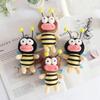 Creative Sausage Mouth Bee Plush Doll Cartoon Animals Bee Keychain Cute Plush Small Pendant Plush Doll Bag Pendant Gift