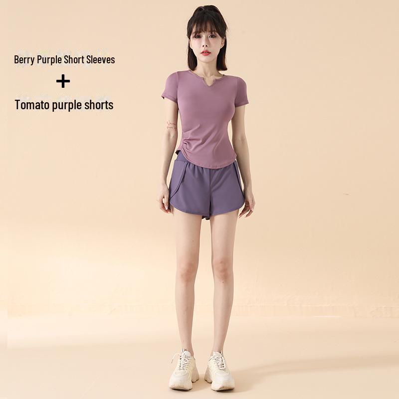 2025 Весна/Лето Быстросохнущий Спортивный Комплект Йоги – Облегающий Покрой, Короткий Рукав Одежда Для Фитнеса