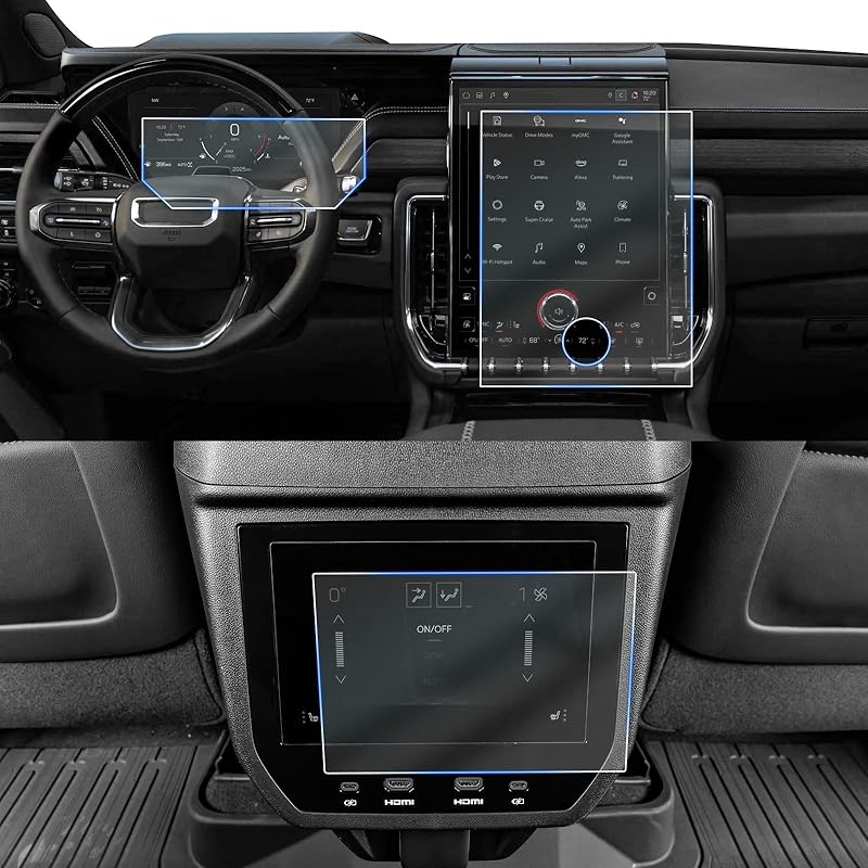 CDEFG 2 шт. для Chevy Tahoe Suburban GMC Yukon 2021-2025 Защитная пленка для экрана 2021-2025 Tahoe Suburban Yukon Escalade 12,6 дюйма Защитная крышка экрана для заднего сиденья