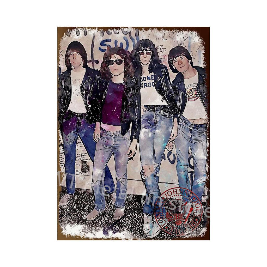 Ретро-плакат музыкальной группы, металлическая табличка, жестяная табличка, винтажная рок-н-ролльная тарелка для домашнего бара, декоративные наклейки, декор стен гостиной