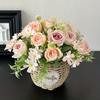 1Pc Small Fresh French Curled Small Rose Bunch Artificial Flower Decoration
