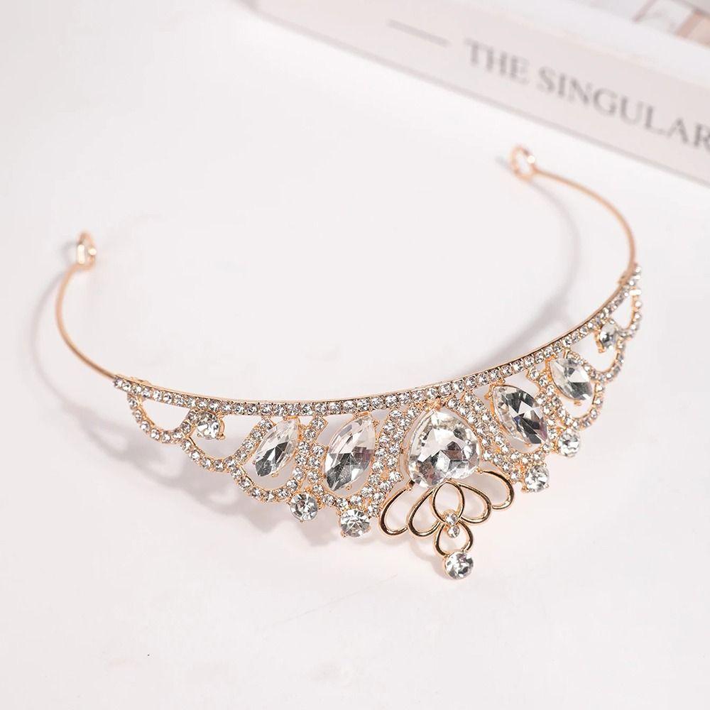 Heart-Shaped Princess Tiara Bling Bling Bridal Headwear Fashion Children's Crown Bride