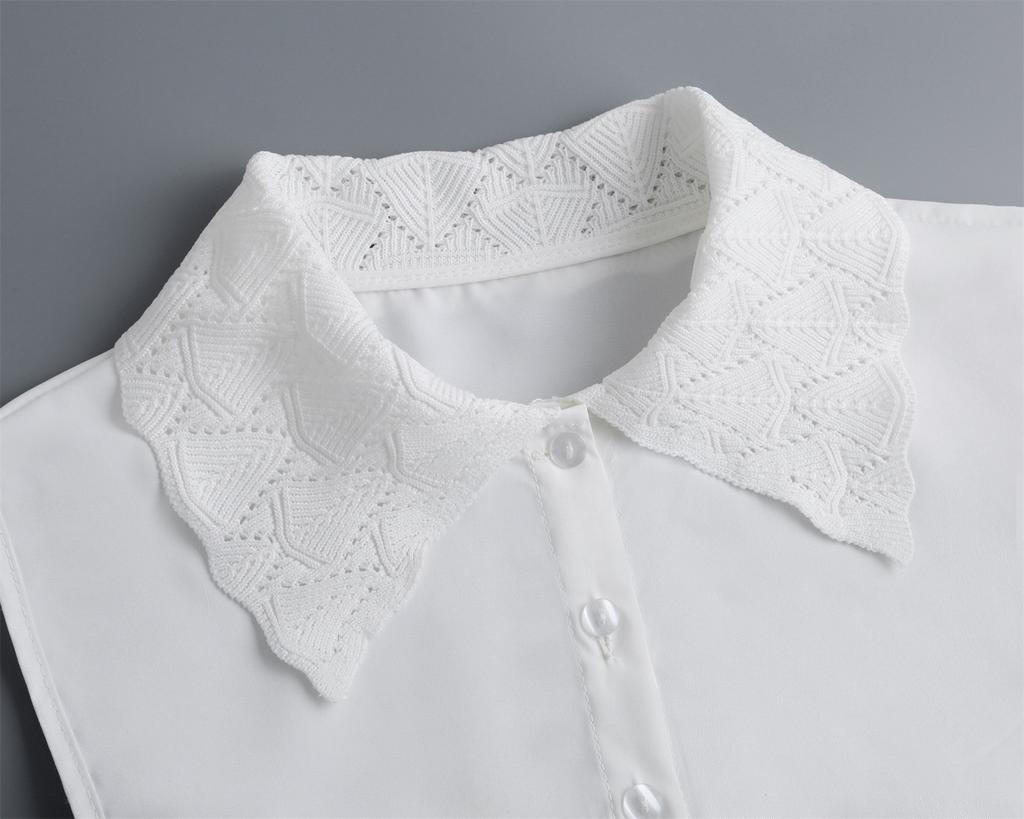 Vintage Lapel Half Shirt Fake Collar for Women Removable Blouse Tops White False Collar Woman Sweater Shirt Detachable Collars