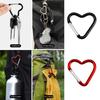 20Pcs Heart Shaped Carabiner Heavy Duty Aluminum Keychain Clip Spring Hook Backpack Water Bottle Hanging Buckle Outdoor Camping Accessories