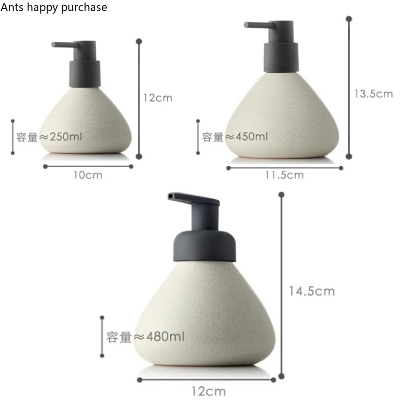 Бутылка для лосьона Nordic Ceramics 280 мл 500 мл Конический пресс Бутылка Товары для ванной комнаты Бутылка для дезинфицирующего средства для рук Контейнер для геля для душа