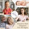 Automatic Nail Clipper Electric Nail Trimmer Polisher with Light 2 Speeds Trimmer 2 in 1 Portable Fingernail Cutter for Baby Kids Adults Seniors