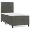 3142942 vidaXL Divan Bed and Mattress Dark Grey 90x200 Cm Velvet