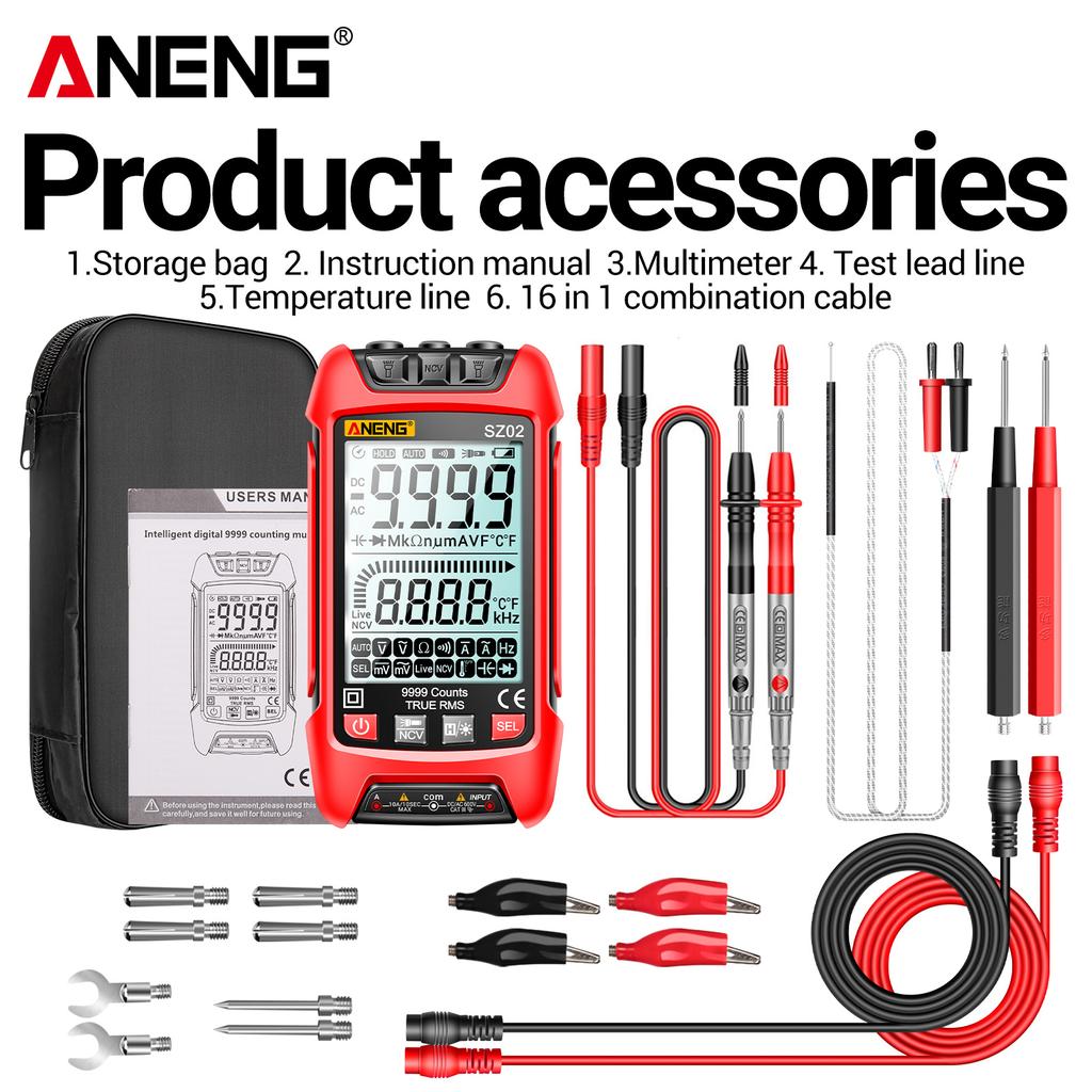 Digital Multimeter Smart ANENG AC/DCVoltage Capacitance Meter 6000 Counts Auto Electrical Temp Resistance Transistor Test tools