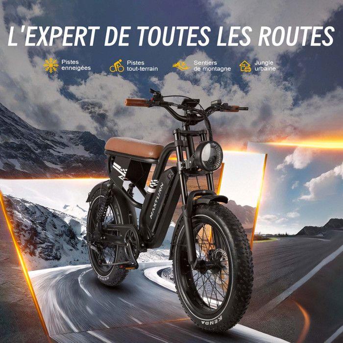 Vélo électrique - Maxturn MX10 - Moteur 500 W - Batterie 48V 13,5Ah - Autonomie 80–100 km - Roues 20"