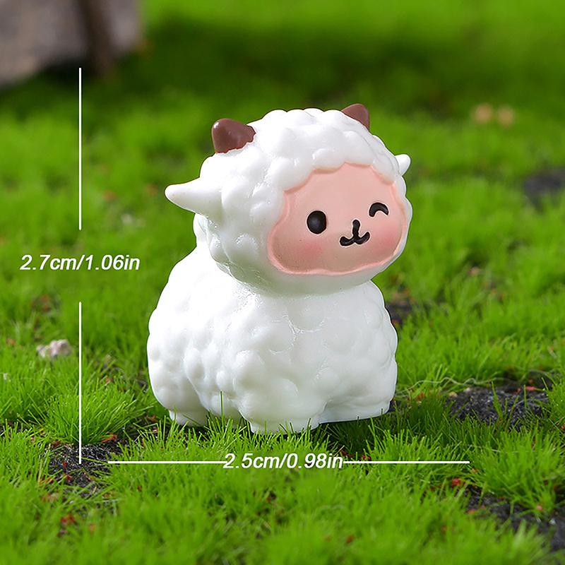Милый мультфильм овечка микро ландшафтный орнамент фигурки ягненка миниатюры украшения для домашнего стола кукольный домик реквизит аксессуары подарок