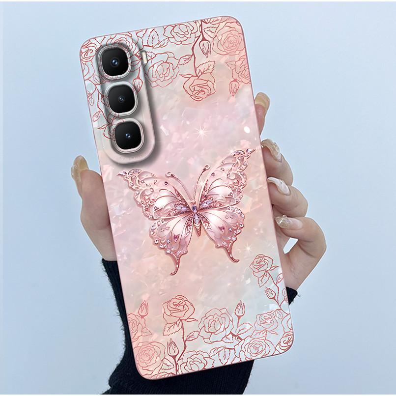 Чехол для Infinix Hot 60 Pro Plus Модный Простой Цветок Жидкий Силикон Защита Камеры Чехол Для Infinix Hot 60 Pro+ Capa