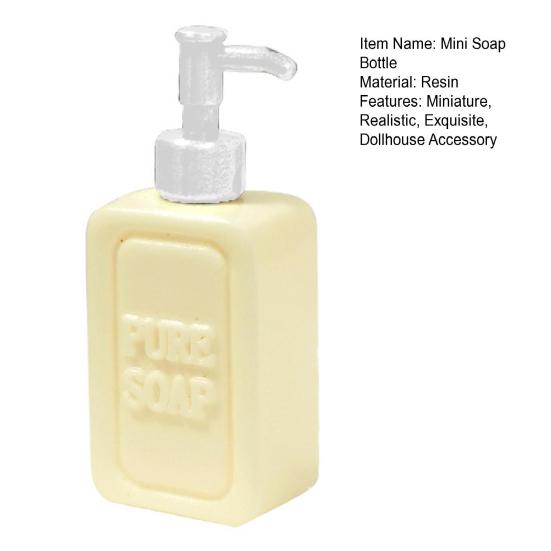 1:Мини-дозатор лосьона в масштабе 1:12, Миниатюрные аксессуары для ванной комнаты кукольного домика, Крошечная смоляная бутылочка для мыла для DIY-микросцен
