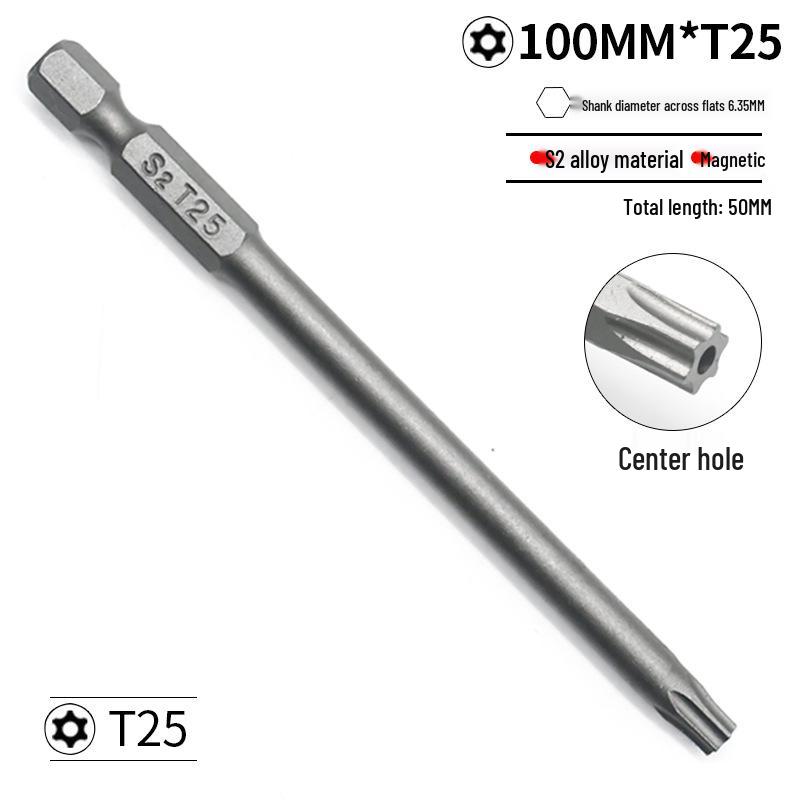 Набор бит для отвертки S2 Torx T5-T40 и Phillips с отверстиями - Совместим с электроинструментом