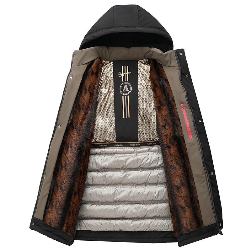 Мужская зимняя куртка с капюшоном — теплое, ветрозащитное и толстое пальто на флисовой подкладке с карманами