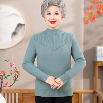 Новые и в сочетании с пушистой одеждой для сохранения тепла, зимняя одежда для людей среднего и пожилого возраста украшена бархатными вязаными нижними рубашками