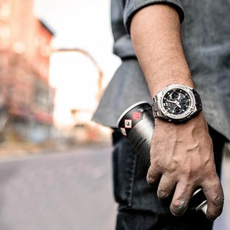 Casio Серия G-STEEL-S дисковый двойной дисплей многослойная защитная конструкция G-STEEL легкие и удобные часы на браслете кварцевый механизм GST-S310D-1A