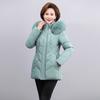 Cotton-padded Women's Short Winter Coat with Big Fur Collar Cotton-padded Jacket Middle-aged and Elderly Loose Cotton-padded Jacket Warm Coat