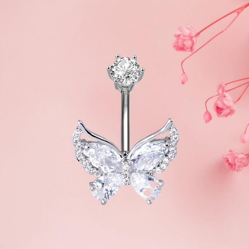 Милое кольцо в виде медведя-бабочки для пупка, кольцо для женщин и девочек, изысканное сексуальное кольцо для пирсинга пупка, пирсинг, ювелирные изделия, подарки