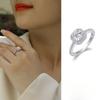 Кольцо S925 Silver Wonderful Fate с муассанитом и замкнутым кольцом