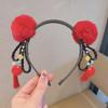 Tassel Chinese New Year Headwear Butterfly Ancient Style Red Hairband Children Wig Headband  Daily