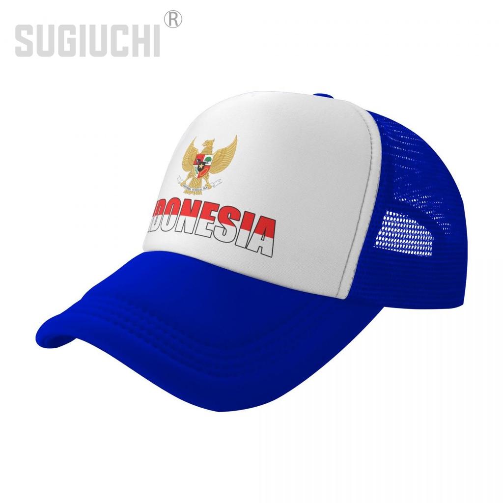 Mesh Cap Hat Indonesia Letter Flag Emblem Trucker Birthday Gift for Unisex WoUnisex Born All the People Retro Baseball Caps Cool