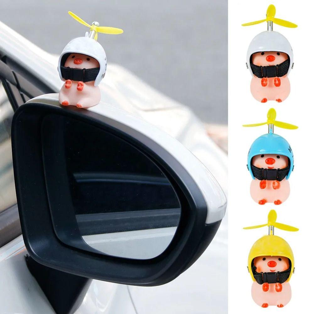 Propeller Little Pink Pig Ornaments Propeller Helmet Car Duck With Helmet  Motorcycle