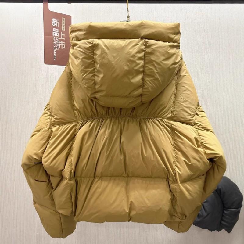 Thick Winter Hooded Cotton Puffer Jacket Women Oversized Short Coat With Dual Zipper Contrast Color Design