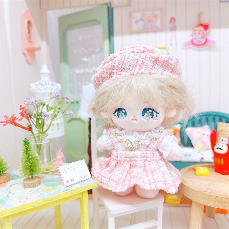 10cm Cute Pink Pink Fragrant Wind Set Plush Doll Kawaii Stuffed Soft Idol Cotton Doll DIY Clothes Accessory for Girls Kids Gifts