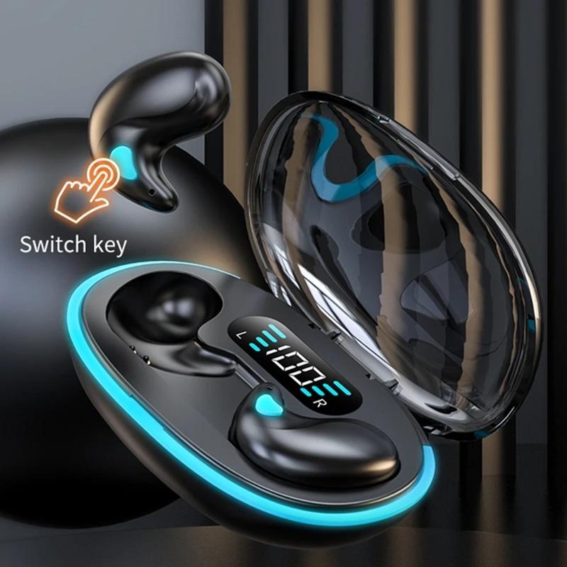 New X55 Invisible Sleep Wireless Earphone True Mini Bluetooth 5.3 Hidden Headphones Earbuds with Mic Bass Noise Reduction HiFi Stereo Headsets