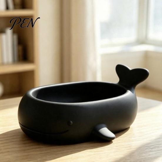 Милая мисочка для мелочей в виде животного, 3D-печатный кит, поднос для хранения, декоративный настольный органайзер для украшений, подставка для ключей, канцелярских принадлежностей, смоляное украшение для дома