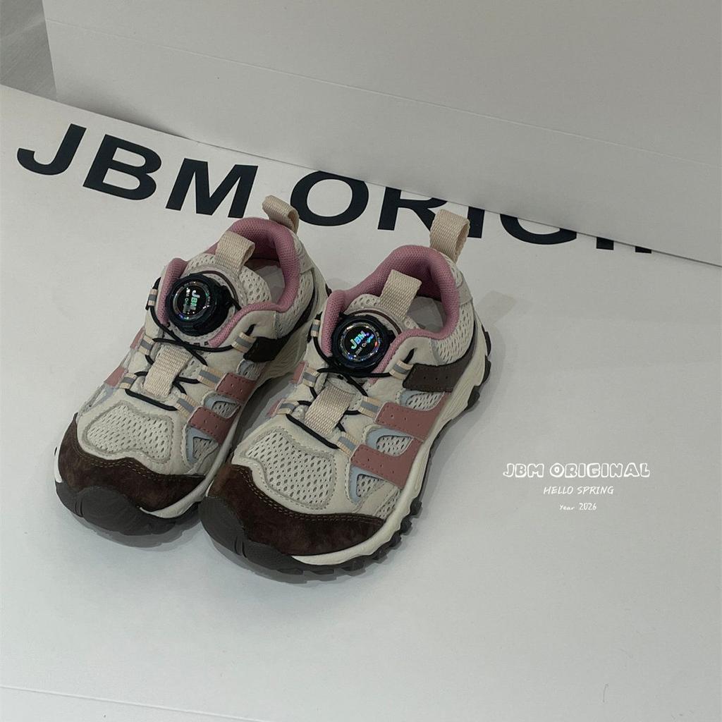 Children's sports shoes summer new breathable mesh outdoor boys mountaineering shoes rotating button light casual shoes