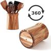 Wooden Cutlery Holder Acacia Wood Utensil Storage Box Portable Storage Rack  Countertop