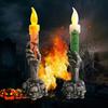 LEDs Dancing Flickering Flameless Candlelight Ambient Lamp with Skull Ghost Pattern Spooky Night