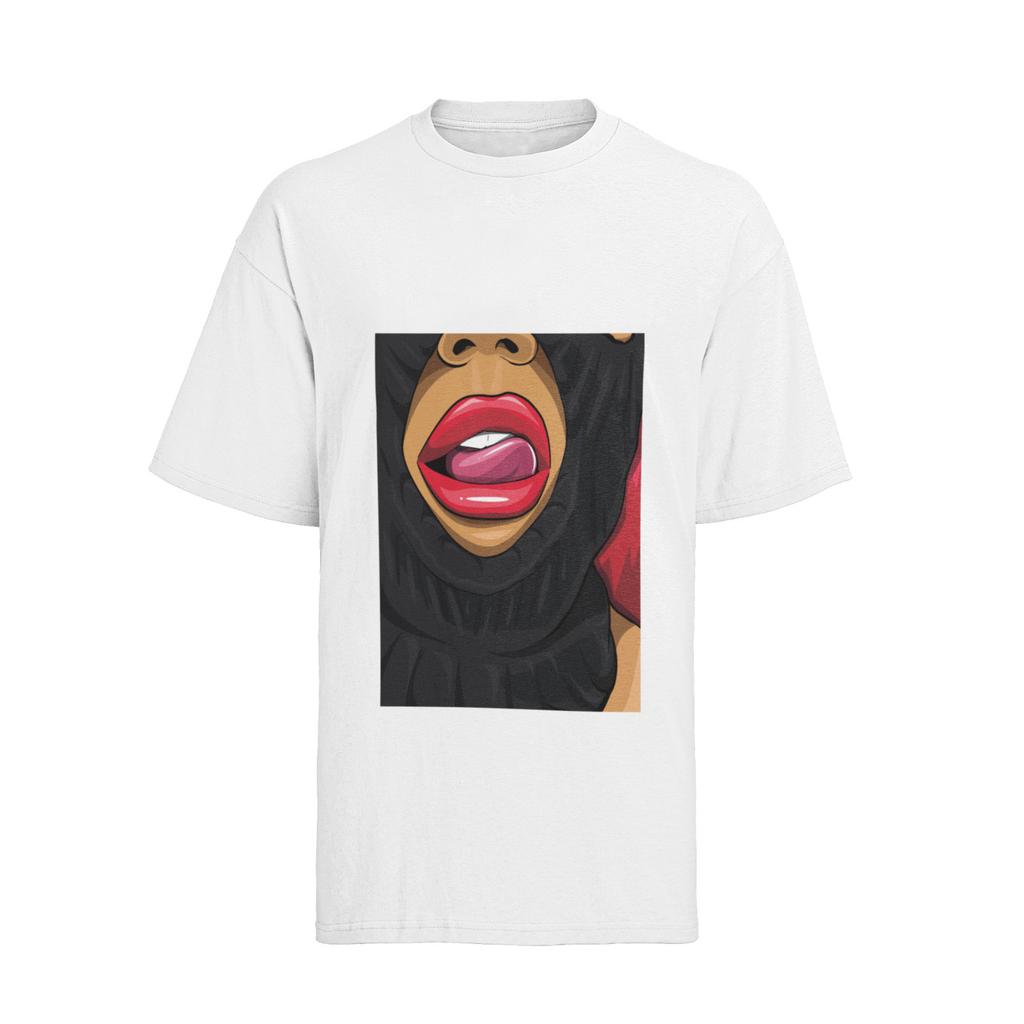 Balaclava Sexy Lips Waifu Senpai T-Shirt Mens Womens Tees Top Mens 100% Cotton