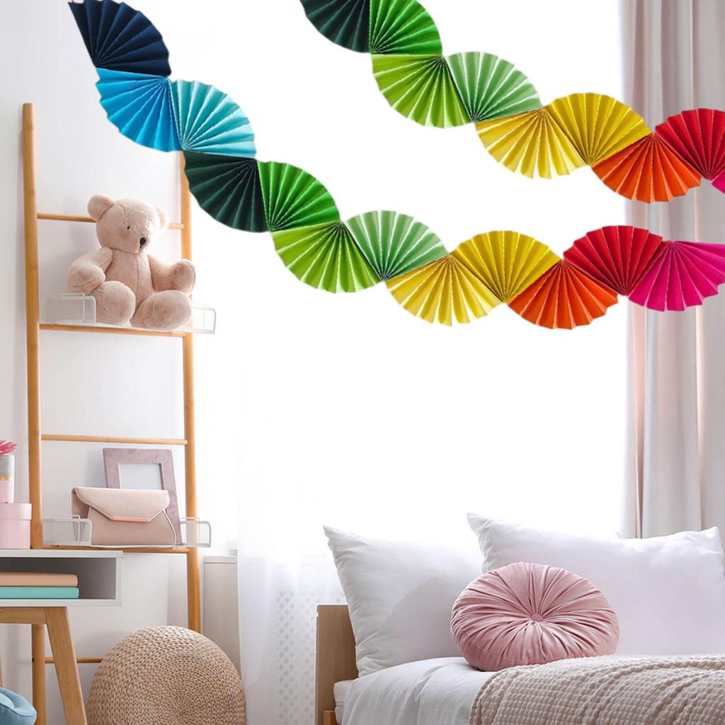 Мексиканская вечеринка Подвесные бумажные украшения Красочные бумажные веера оригами Украшения для свадьбы, дня рождения, карнавала, стены