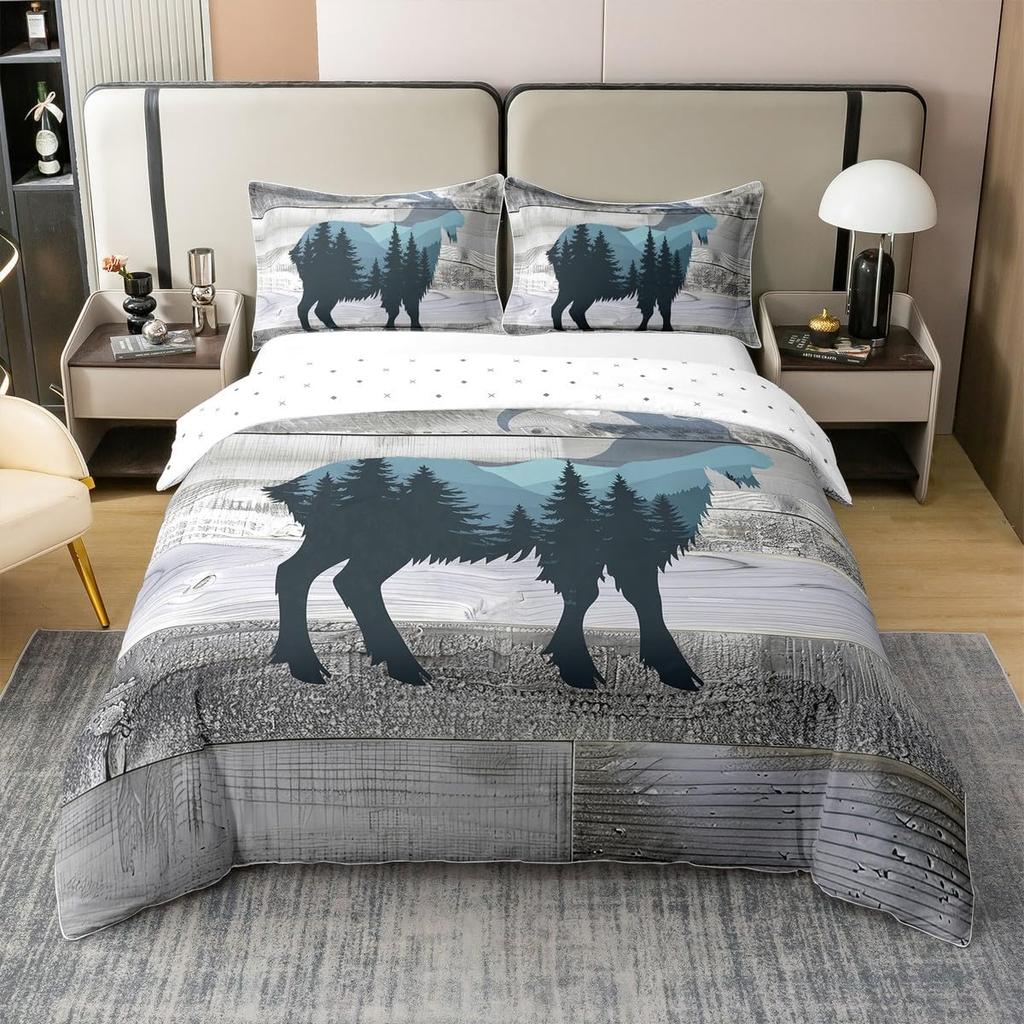 Wildlife Duvet Cover Queen King Size Animal Safari Country Style Quilt Cover Soft Bedding Set For Kids And Teens Bedroom 3 Pcs