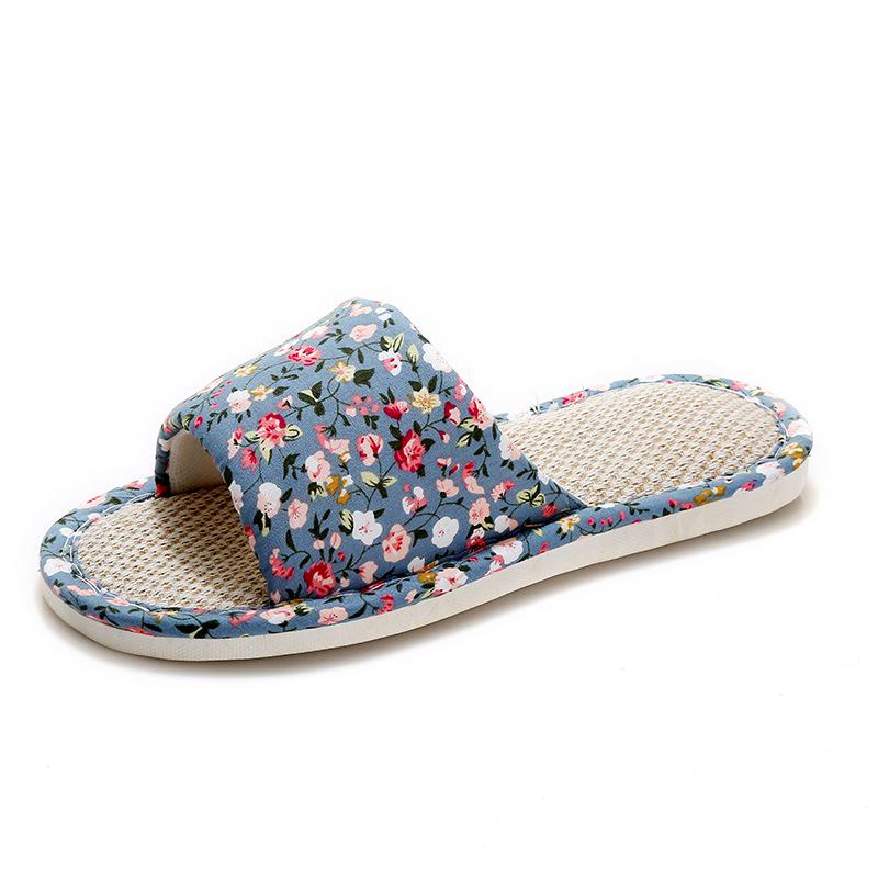 Бесшумные льняные сандалии: Нескользящая домашняя обувь из хлопка и льна для пар - толстая подошва, дезодорирующие, летние тапочки унисекс