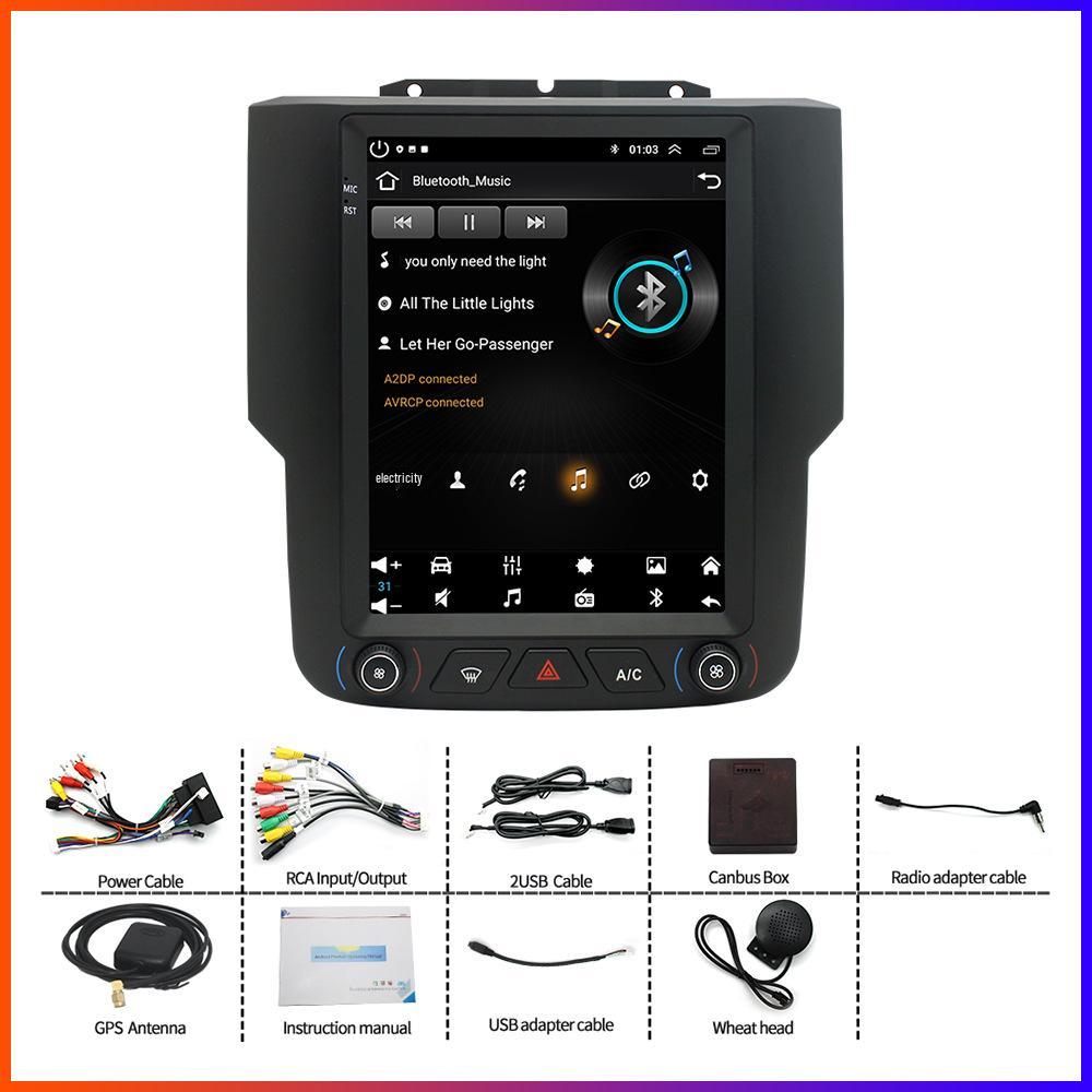 Совместимая 13-19 Dodge Ram Android Навигационная система с большим экраном и встроенной камерой заднего вида