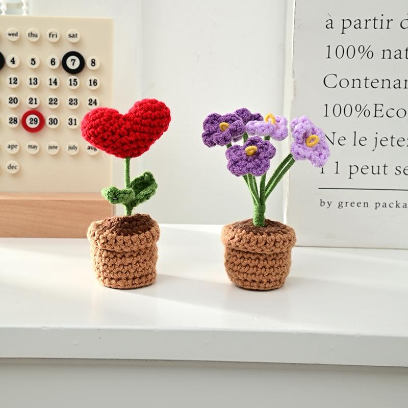 Sunflower Crochet Flowers Knitted Flower Graduation Wedding Guest Gift Artificial Flower Mother'S Day Gift Girasol