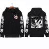 Anime Manga Demon Slayer Zipper Hoodies Iguro Obanai Men Women Printed Graphic Aesthetic Warm Autumn Winter Sweatshirts