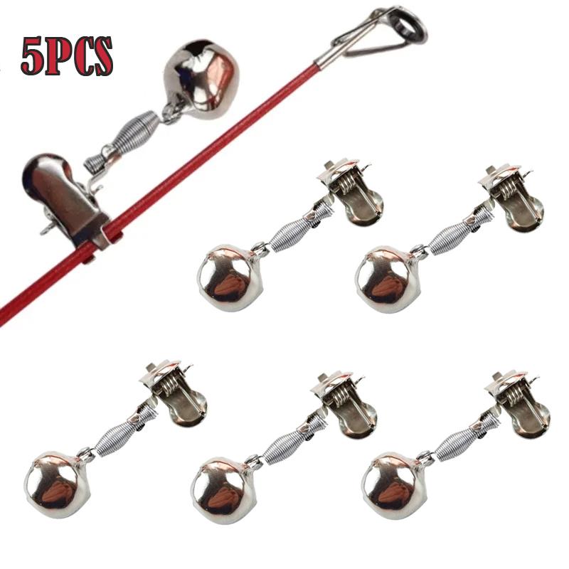 5Pcs Fishing Alarm Tip Single Alarm Bell Night Fishing Rod Bait Alarms Loud Alert Bell Clips Portable Fishing Alarms