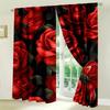 2 шт. - Элегантные шторы с цветочным принтом красных роз, шторы с кулиской для карниза, для спальни и гостиной, украшение дома, украшение комнаты