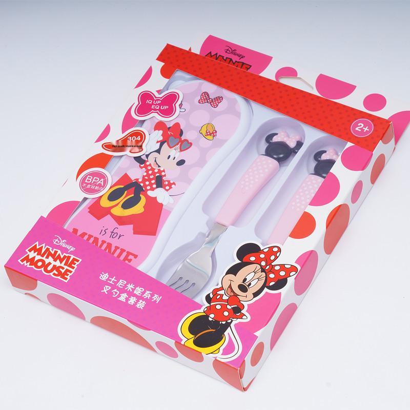 Мультяшная детская ложка для кормления из нержавеющей стали с портативной коробкой