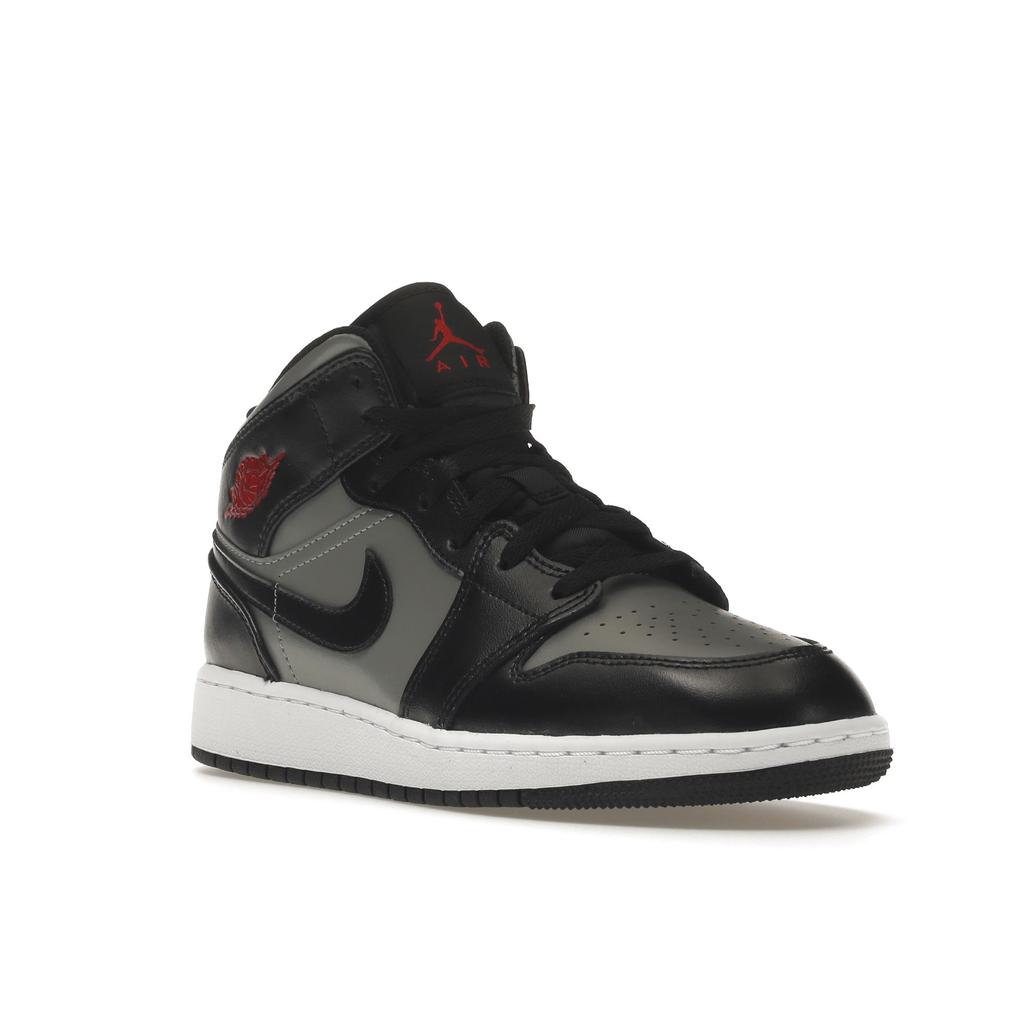 Кроссовки Air Jordan 1 Mid GS Shadow Kids Серый Черный Particle-Grey 554725-096