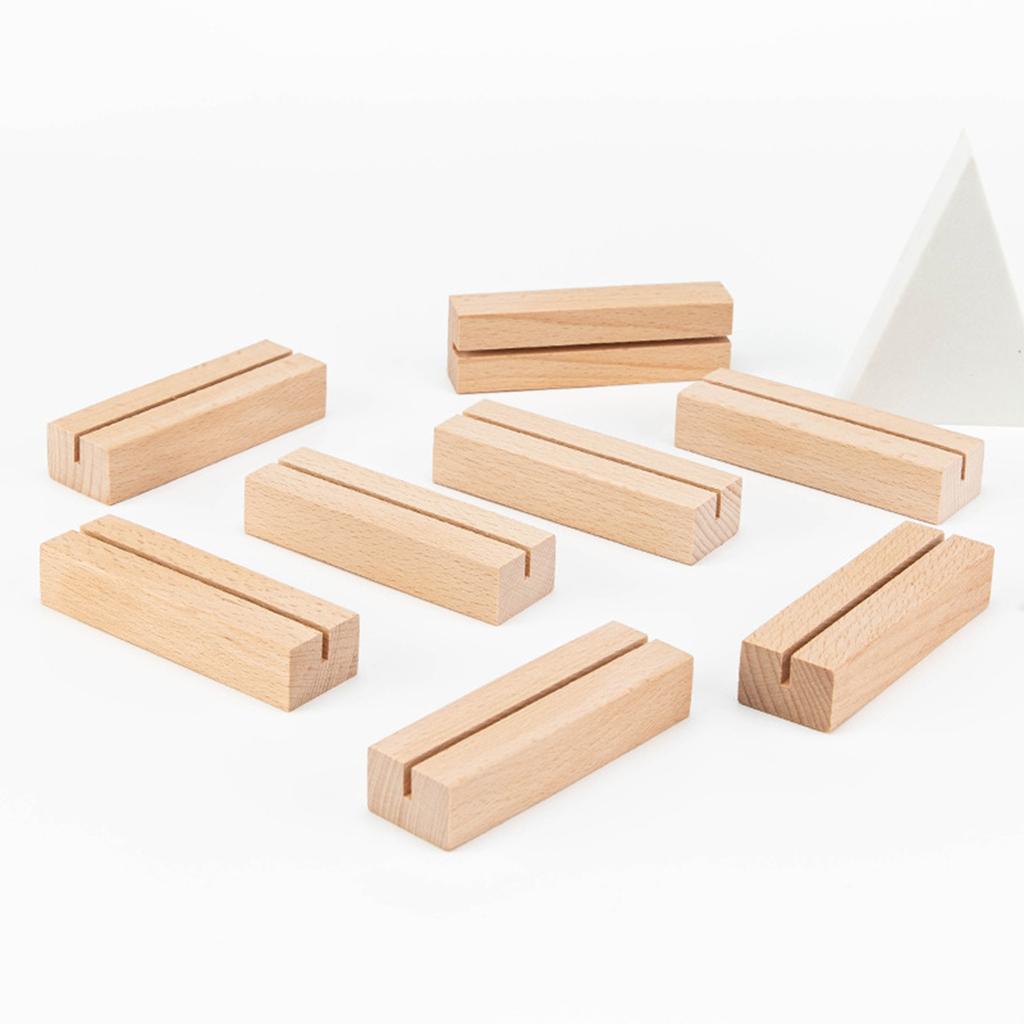 10 PCS Wooden Place Card Holders Wood Table Number Stands Picture Holder Acrylic Sign Holders for Wedding Dinner Party
